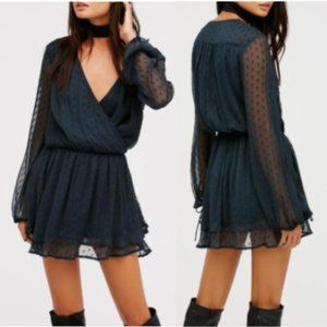 Free People Daliah Textured Surplice Mini Dress